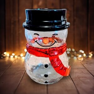 NEW Bath and Body Works Faceted Snowman Single Wick Candle Holder